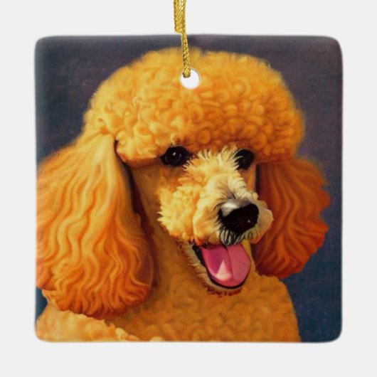 Niedlich Poodle Keramikornament (Vorderseite)
