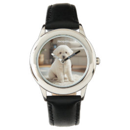 Niedlich Poodle Personalisiert Kid's Watch Armbanduhr