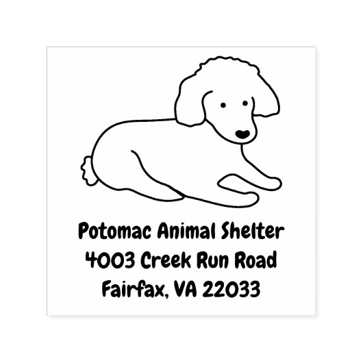 Niedlich Poodle Puppy Hund Lover Permastempel (Design)