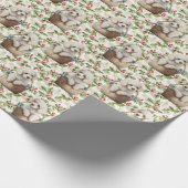 Niedlich Poodle Puppy in Basket Weihnachten Geschenkpapier (Ecke)
