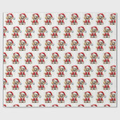 Niedlich Poodle Santa Claus Weihnachten Geschenkpapier (Flach)