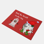 Niedlich Poodle Weihnachten Fußmatte (Schrägansicht)