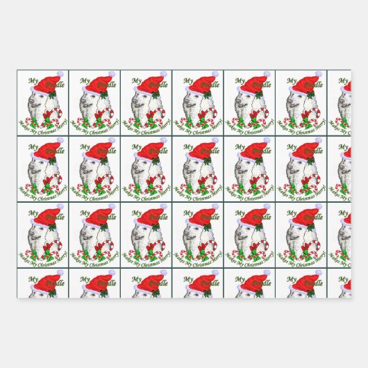 Niedlich Poodle Weihnachten Geschenkpapier Set (Vorderseite 2)