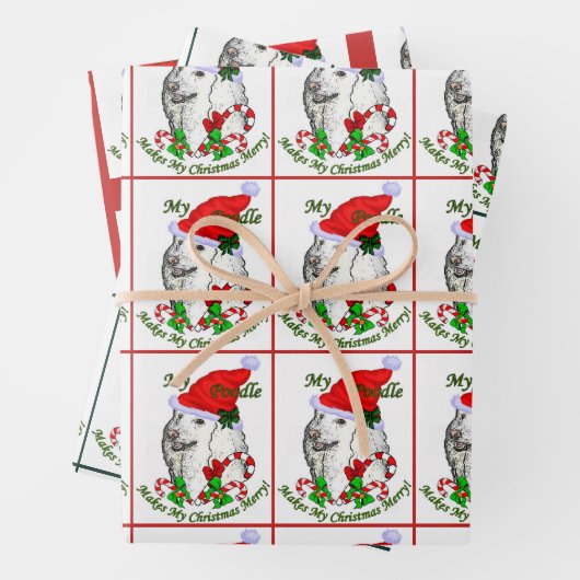 Niedlich Poodle Weihnachten Geschenkpapier Set (Beispiel)
