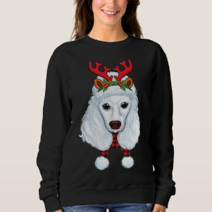 Niedlich Poodle Weihnachten Karo Kariertes Muster Sweatshirt