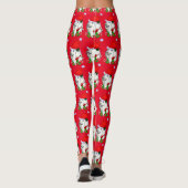 Niedlich Poodle Weihnachten Leggings (Rückseite)