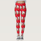 Niedlich Poodle Weihnachten Leggings (Vorderseite)