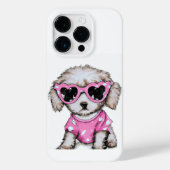 Niedlich Poodle Welpe mit rosa Sonnenbrille Case-Mate iPhone Hülle (Rückseite)
