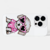 Niedlich Poodle Welpe mit rosa Sonnenbrille Case-Mate iPhone Hülle (Rückseite (Horizontal))