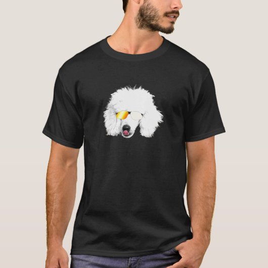 Niedlich Poodle White Poodle Dog Mama Vater T-Shir T-Shirt (Vorderseite)