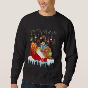 Niedlich Poodle Xmas Weihnachtshunde Familienvorfü Sweatshirt