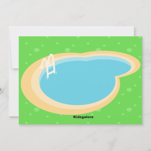 Niedlich Pool Party Boys Geburtstag Einladung (Rückseite)