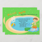 Niedlich Pool Party Boys Geburtstag Einladung (Vorne/Hinten)