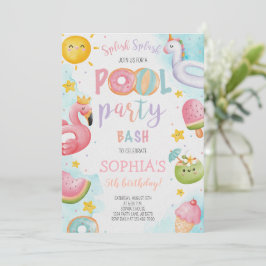 Niedlich Pool Party Geburtstagsbash Einladung