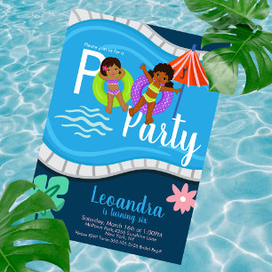 Niedlich Pool Party Kindergeburtstag jedes Alter Einladung