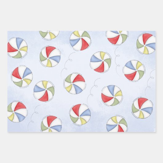 Niedlich Pool Party Whimsisical Beach Balls Funny Geschenkpapier Set (Vorderseite)