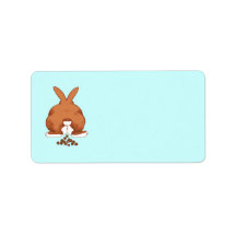 Niedlich Poopin Bunny Hintern © Sandy Long Labels