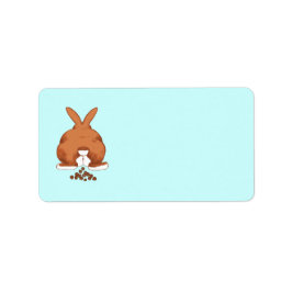 Niedlich Poopin Bunny Hintern © Sandy Long Labels Adressaufkleber