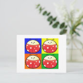 Niedlich Popart Ladybird Postkarte (Stehend Vorderseite)