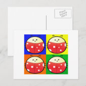 Niedlich Popart Ladybird Postkarte (Vorne/Hinten)