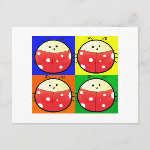 Niedlich Popart Ladybird Postkarte