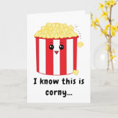 Niedlich Popcorn Geburtstag Karte (Gelbe Blume)