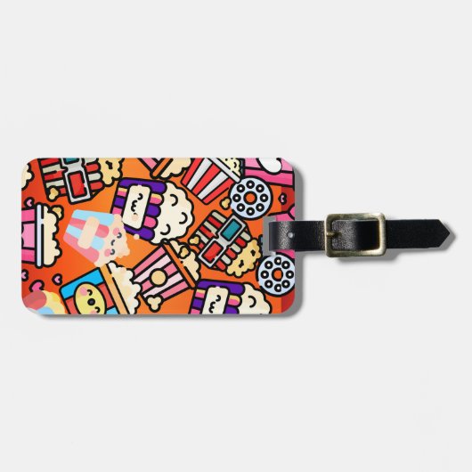 Niedlich Popcorn Gepäckanhänger (Vorderseite horizontal)