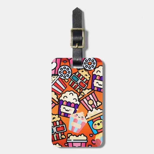 Niedlich Popcorn Gepäckanhänger (Vorderseite vertikal)