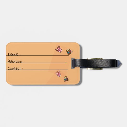 Niedlich Popcorn Gepäckanhänger (Rückseite horizontal)