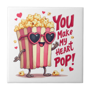 Niedlich Popcorn Valentine Sie machen mein Herz Po Fliese