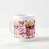 Niedlich Popcorn Valentine Sie machen mein Herz Po Kaffeetasse (Vorderseite Links)