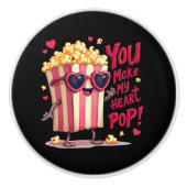Niedlich Popcorn Valentine Sie machen mein Herz Po Keramikknauf (Vorderseite)
