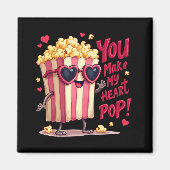 Niedlich Popcorn Valentine Sie machen mein Herz Po Magnet (Vorne)