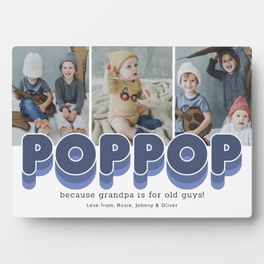 Niedlich Poppop Großvater-Foto Fotoplatte (Vorderseite)