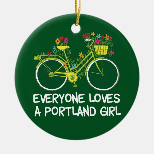 Niedlich Portland Girl Keramik Ornament (Vorne)