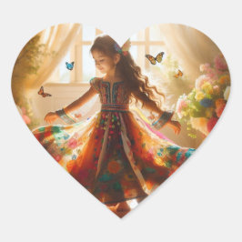 Niedlich_ Portrait_ Unschuld Herz-Aufkleber