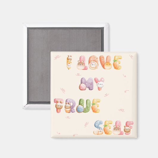 Niedlich Positives Motivierend | Square Magnet (Vorderseite/Rückseite)