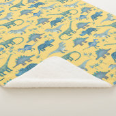 Niedlich prähistorisches Dinosaurier-Muster Gelb Sherpadecke (3/4)