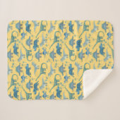 Niedlich prähistorisches Dinosaurier-Muster Gelb Sherpadecke (Vorderseite (Horizontal))