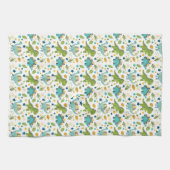 Niedlich prähistorisches Jurassic Dinosaur-Muster Geschirrtuch (Horizontal)