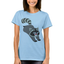 Niedlich Prankings Cartoon Raccoon Frauen T - Shir
