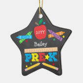 Niedlich Pre-K Preschool Crayons Chalkboard Foto S Keramik Ornament (Links)