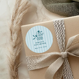 Niedlich Preppy Baby Stroller Babydusche Runder Aufkleber