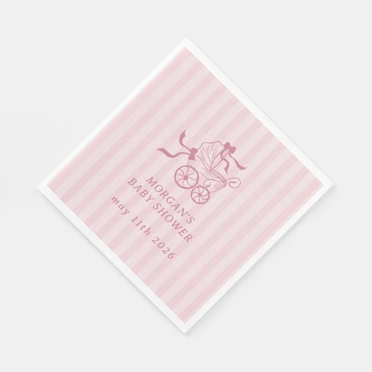 Niedlich Preppy Baby Stroller Babydusche Serviette (Ecke)