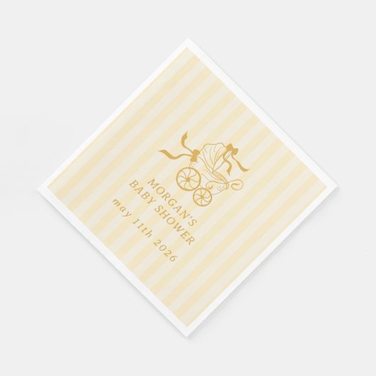 Niedlich Preppy Baby Stroller Babydusche Serviette (Ecke)