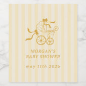 Niedlich Preppy Baby Stroller Babydusche Weinetikett (Einzelnes Label)