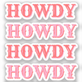 Niedlich Preppy Girl Howdy Pink Aufkleber