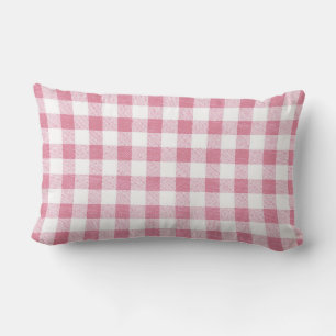 Niedlich Preppy Pink Gingham Kariertes Muster Lendenkissen