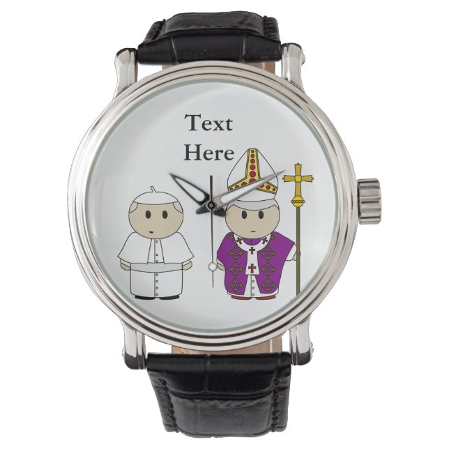 Niedlich Priester Papst Geschenk Personalisiert Armbanduhr (Vorderseite)