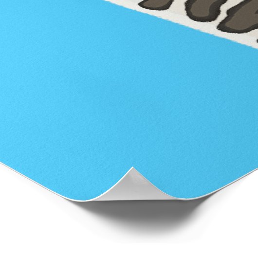 Niedlich Primitive Baby Zebra Cartoon Safari Tier Poster (Ecke)